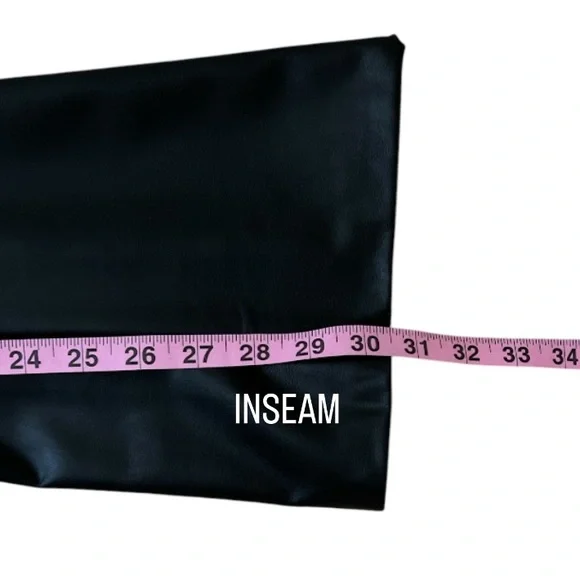 7FAM 🎸 7 For All Mankind Faux Leather High Rise Flare Pants 23 - Picture 10 of 12